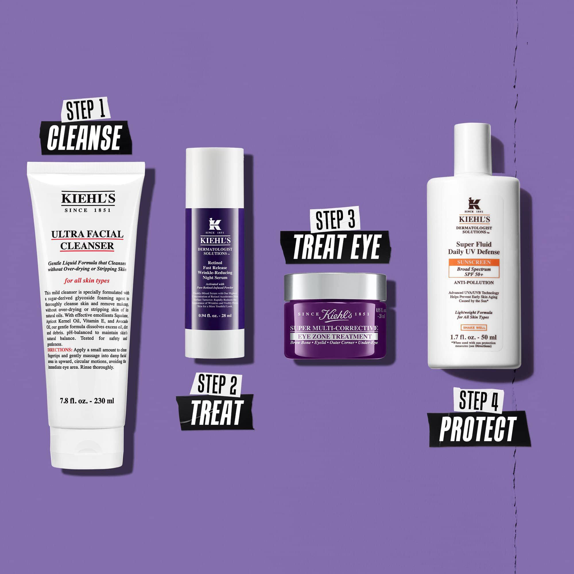 Rutina s nočnym serom proti vraskam Retinol Fast Release – čistenie, starostlivosť, starostlivosť o oči, ochrana