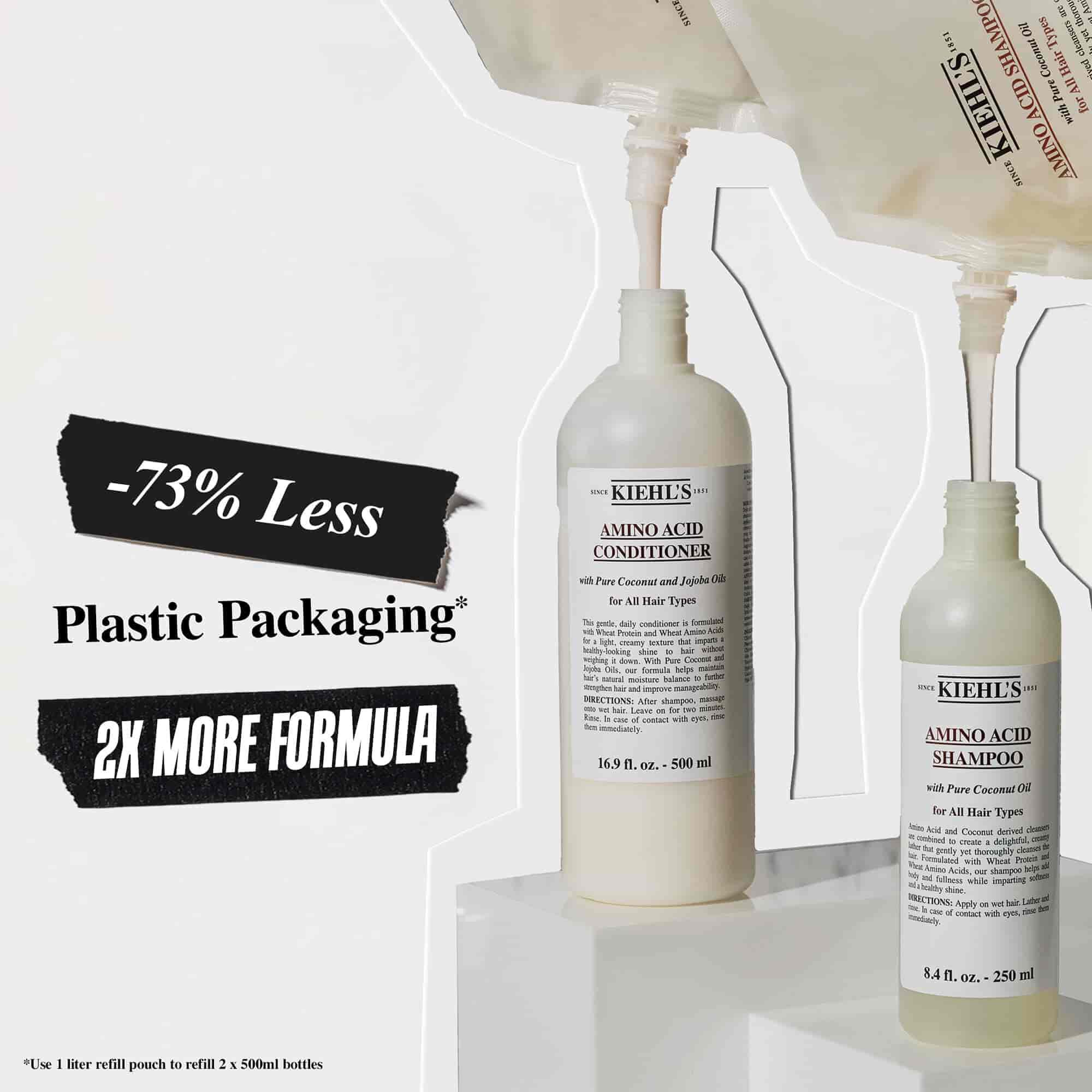 O 73 % menej plastoveho obalu a 2x viac umeleho dojčenskeho dojčenstva s naplňou Kiehl's Aminoacid Conditioner
