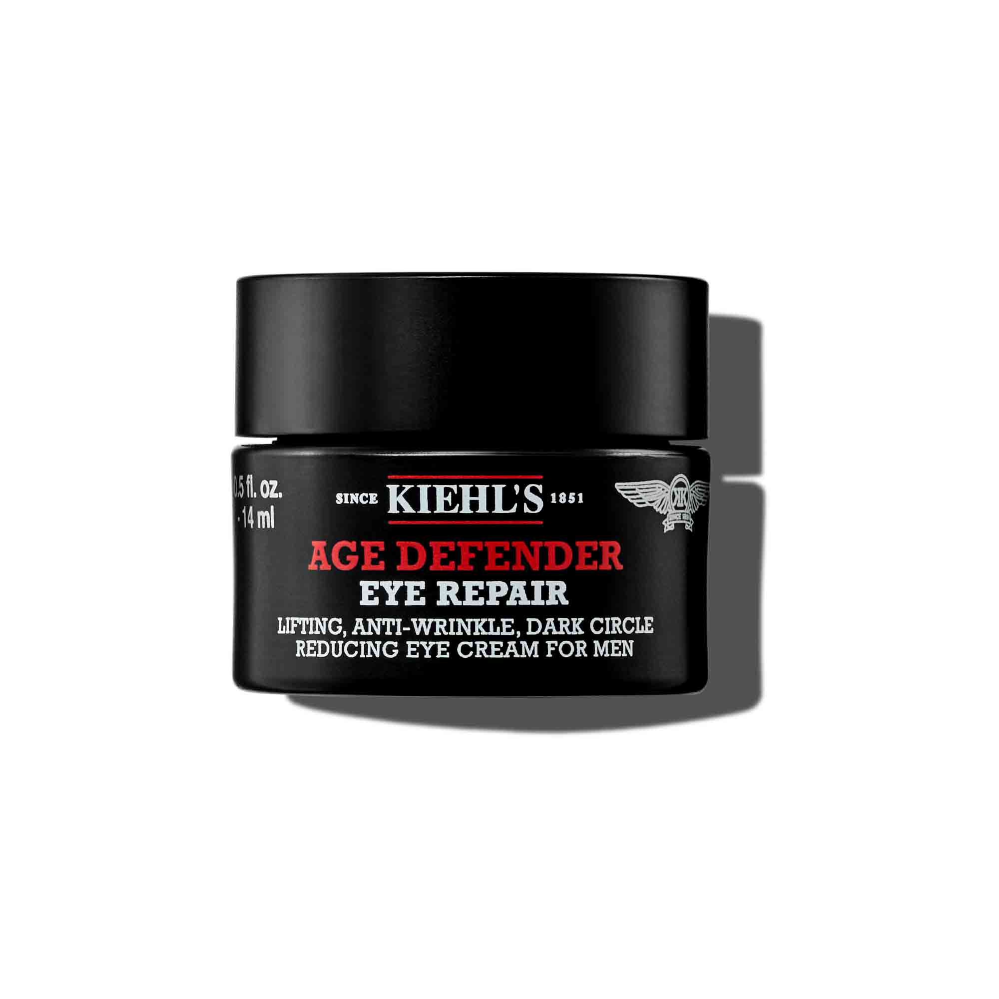 14 ml nadobka kremu Kiehl's Age Defender Eye Repair na bielom pozadi.