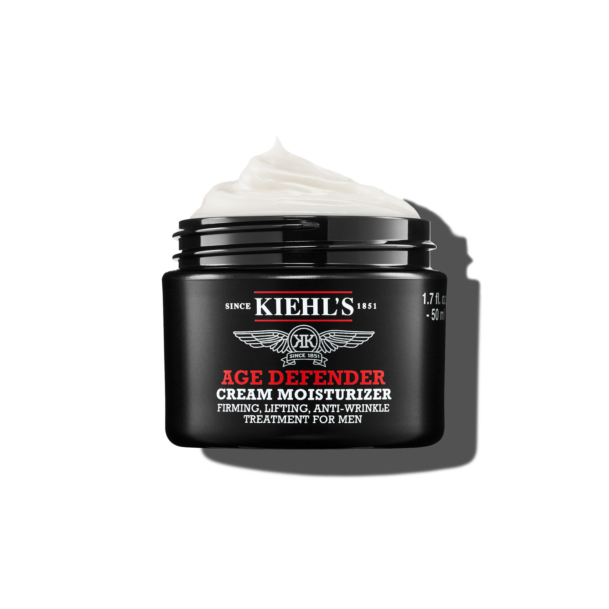 50 ml nadobka kremu Kiehl's Age Defender Cream Moisturizer na bielom pozadi.
