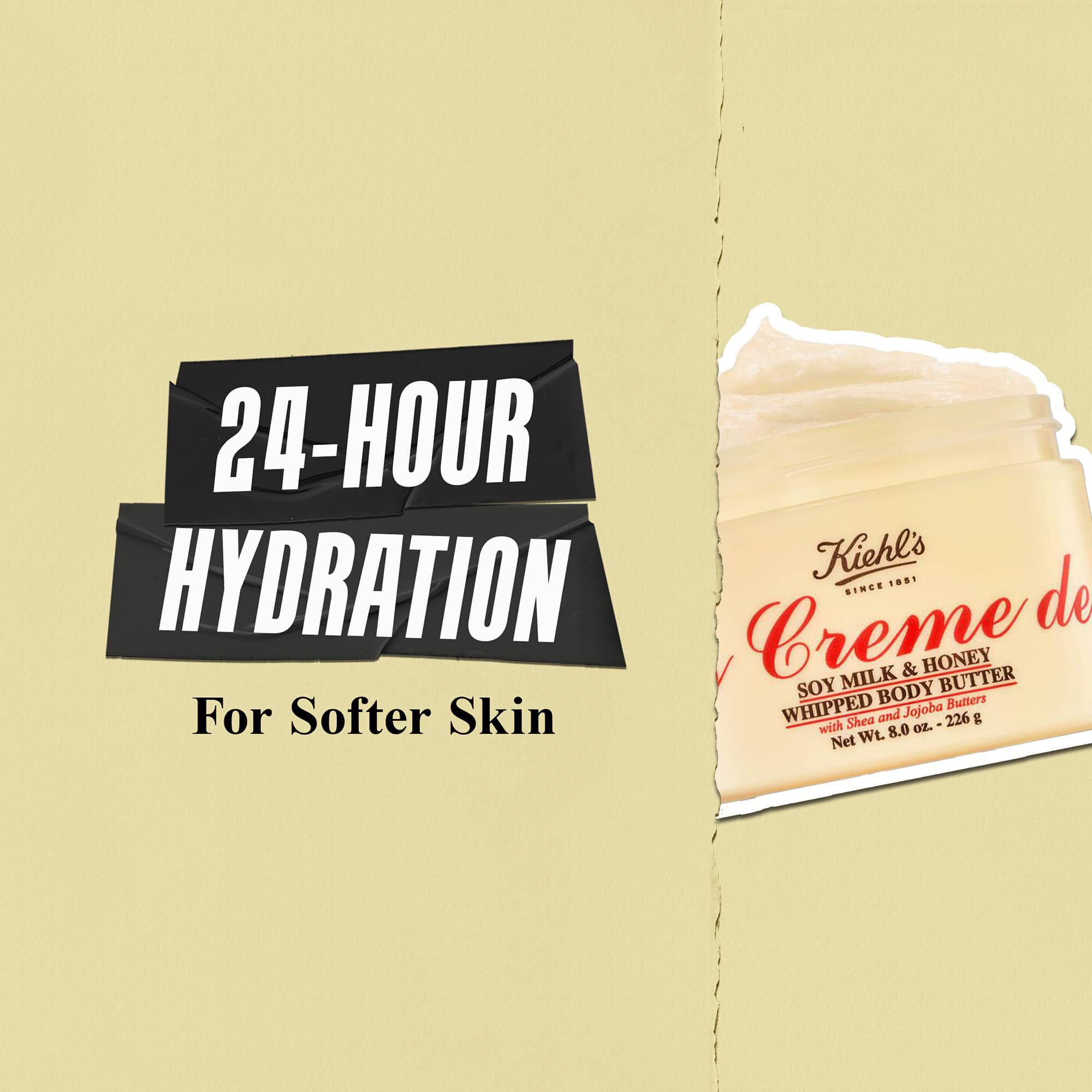 Telove maslo Kiehl's Creme de Corps Whipped Butter zabezpečuje 24-hodinovu hydrataciu pre jemnejšiu pokožku