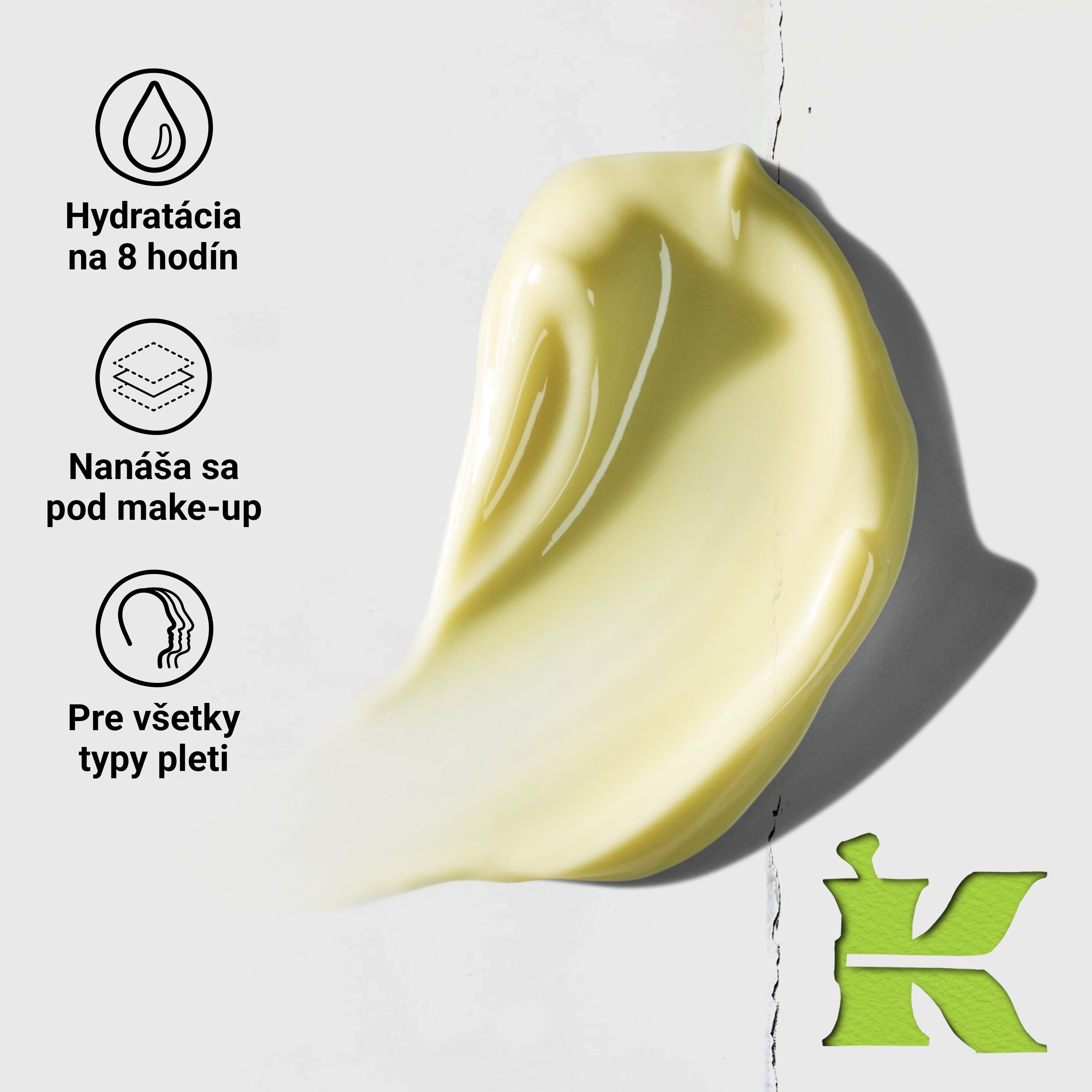 Žmurkajuca modelka s nadobkou Kiehl's Creamy Eye Treatment with Avocado zakryvajucou jedno oko
