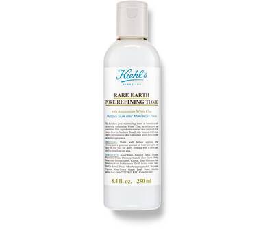 Tonikum Kiehl's Rare Earth s bielym ilom, 250 ml, určene na zuženie por a zlepšenie pleti.