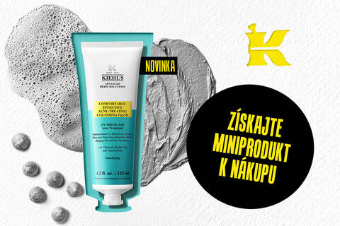 Banner je na papierovom pozadi s produktom a penou z produktu. Na obrazku je tiež text: "Ziskajte miniprodukt k nakupu!"
