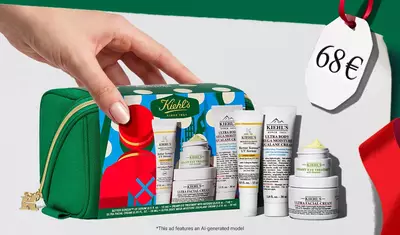 Hydrating Holiday Hits" skincare gift set on a green background, featuring Ultra Facial Cream and Creamy Eye Treatment with Avocado in festive packaging.
